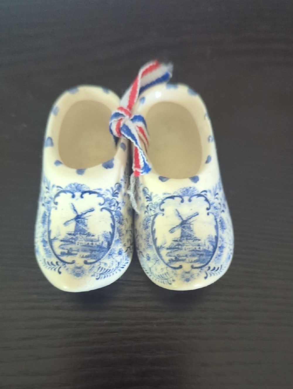 Handmade Holland Blue and White Delft-Style Ceramic Mini Clogs